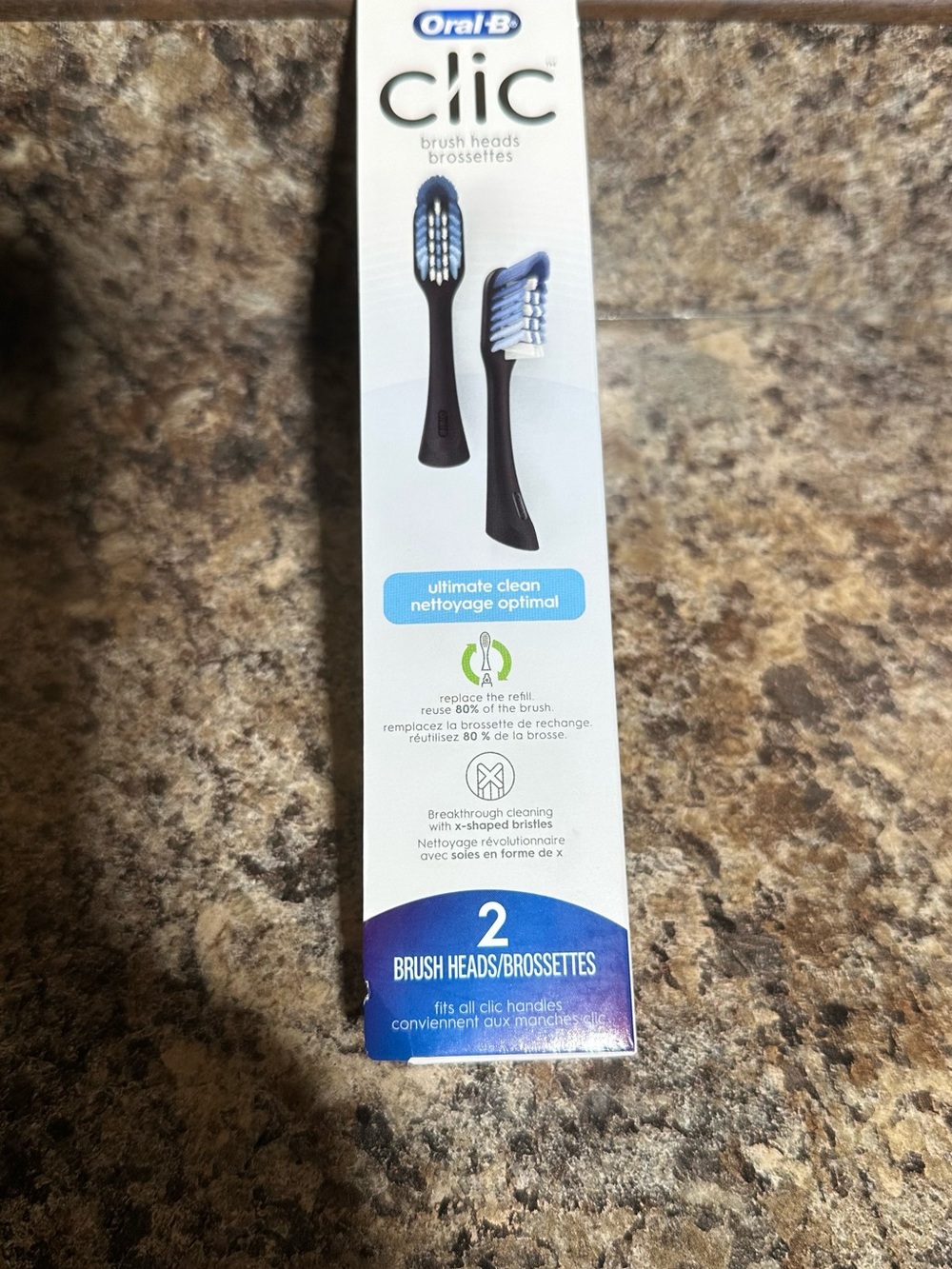 Oral‑B Clic Replacement Brush Heads - Black (2 Pack)